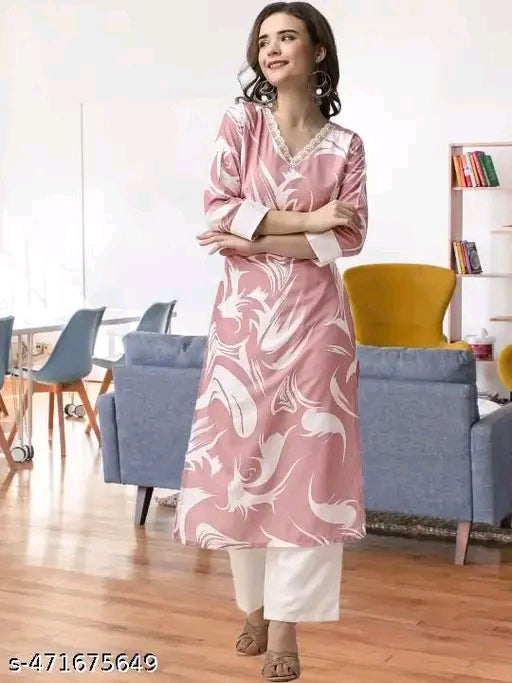 LUISSA AAKRITI FEBBRIC PREMIUM QUALITY STEACHING FABRIC RAYON BISKIT SLSB COTTON KURTA SET