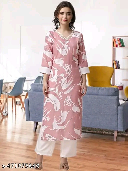 LUISSA AAKRITI FEBBRIC PREMIUM QUALITY STEACHING FABRIC RAYON BISKIT SLSB COTTON KURTA SET