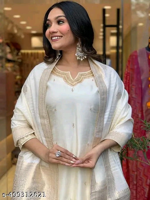 wedding kurta set women heavy kurta set chanderi silk kurti set