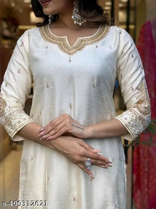 wedding kurta set women heavy kurta set chanderi silk kurti set