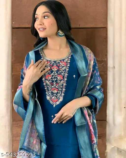 Orriya fancy Reyon Slub Kurta Set with Dupatta
