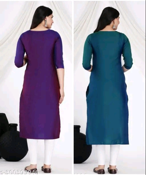 Straight Kurtis For Women Embroidery Kurtis Combo