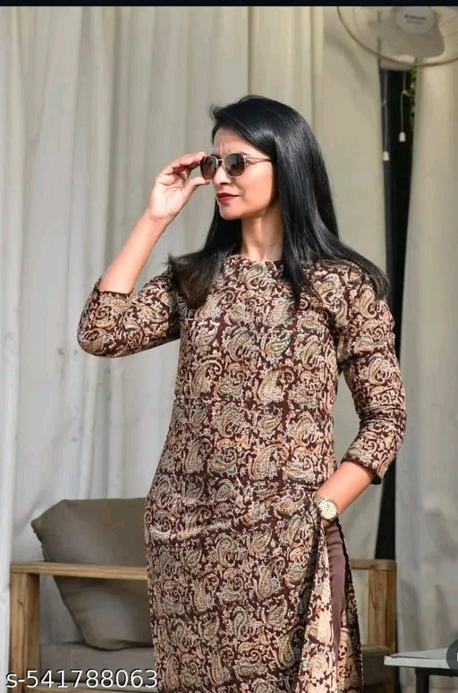 Fancy Coffee Digital Print Kurtis And Pants set for women