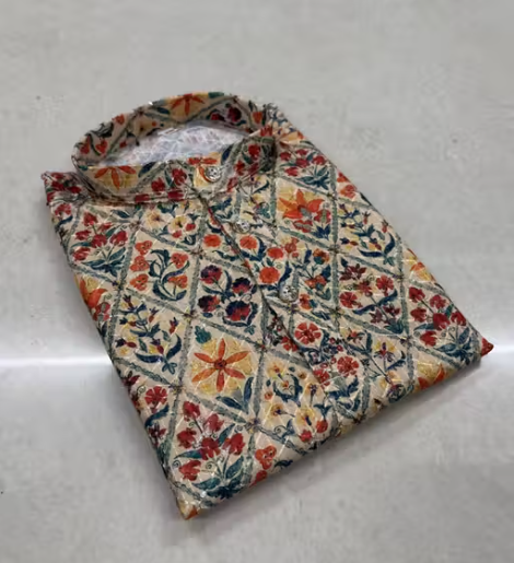 Kids Cotton Only Kurta for Boys | Sequin Work Ethnic Wear Kurta | Party & Festival Outfit