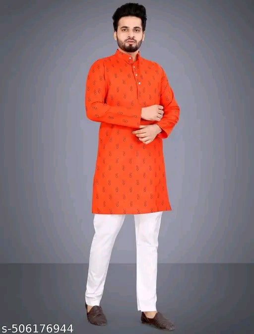Men Printed Cotton Blend Kurta