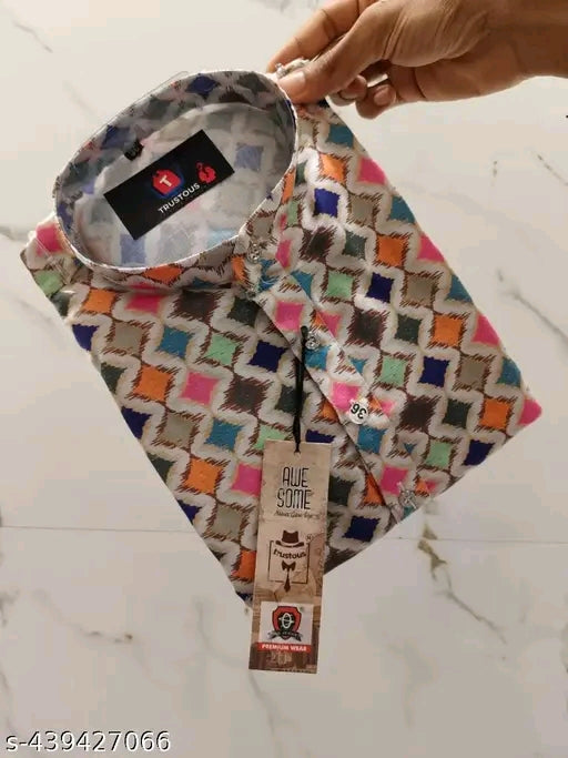 Men's Printed Cotton Kurta|